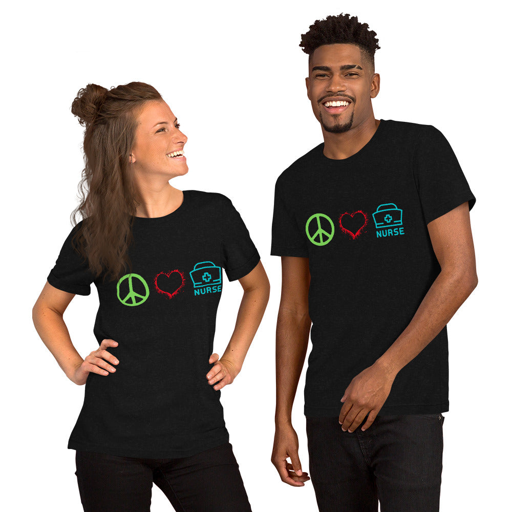 Peace, Love, Nurse T-Shirt, Unisex