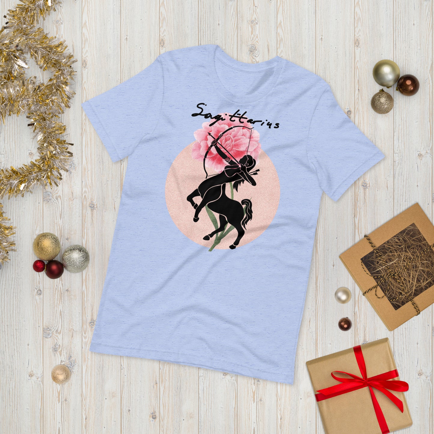 Sagittarius Season, Sagittarius female, pink carnation, archer, fire sign, the optimistic one, astrology, zodiac sign, Unisex t-shirt