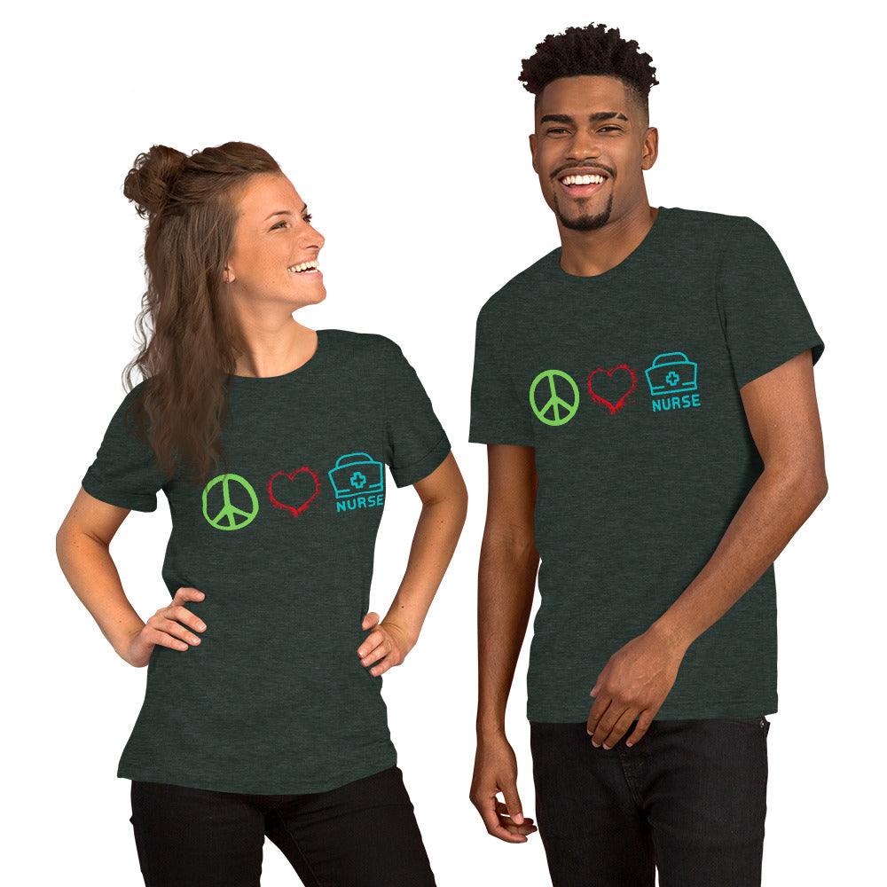 Peace, Love, Nurse T-Shirt, Unisex