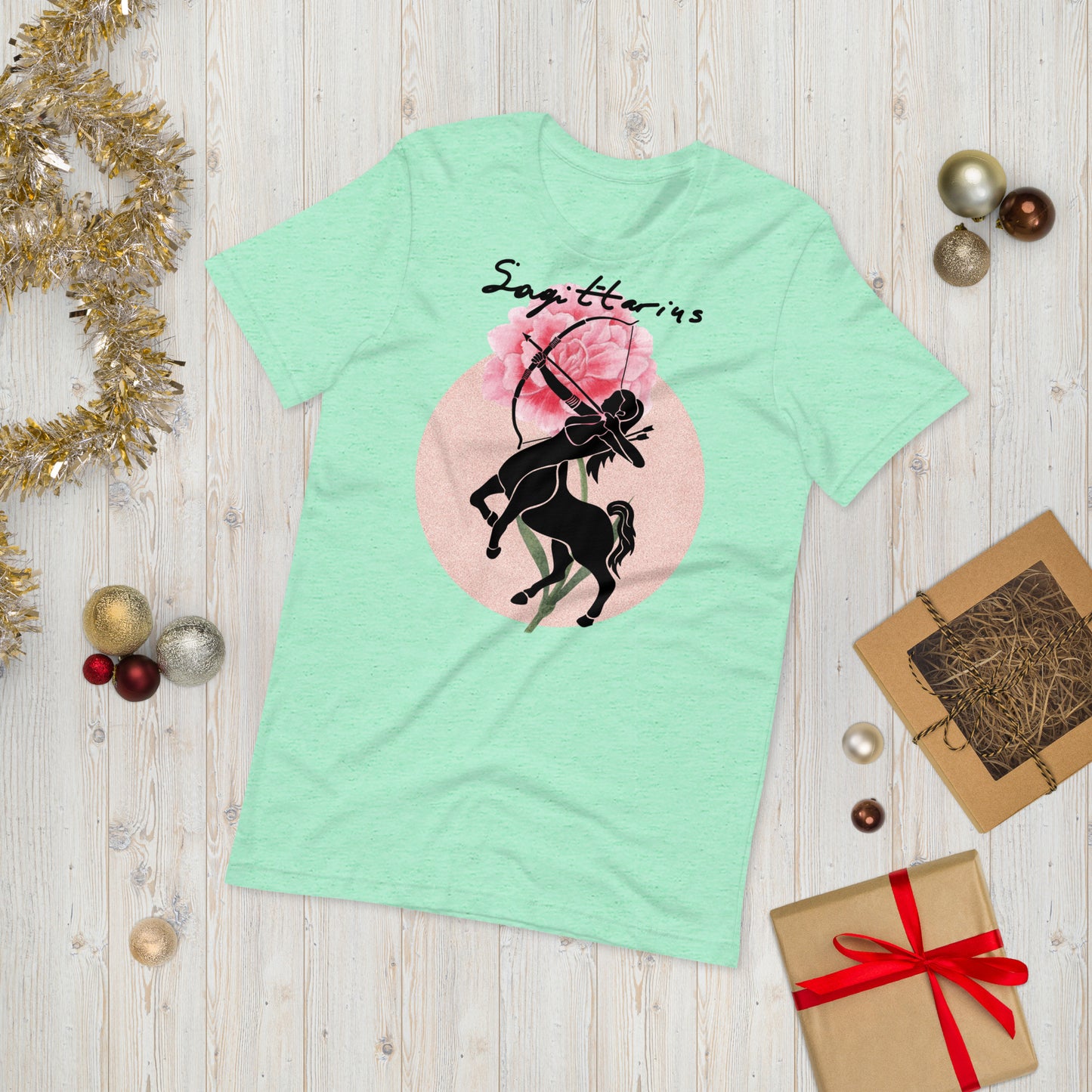 Sagittarius Season, Sagittarius female, pink carnation, archer, fire sign, the optimistic one, astrology, zodiac sign, Unisex t-shirt