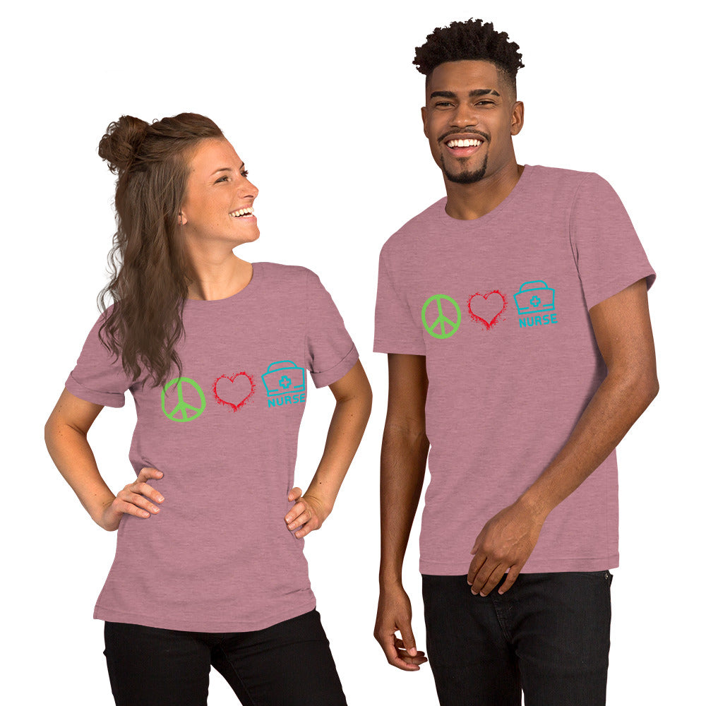 Peace, Love, Nurse T-Shirt, Unisex