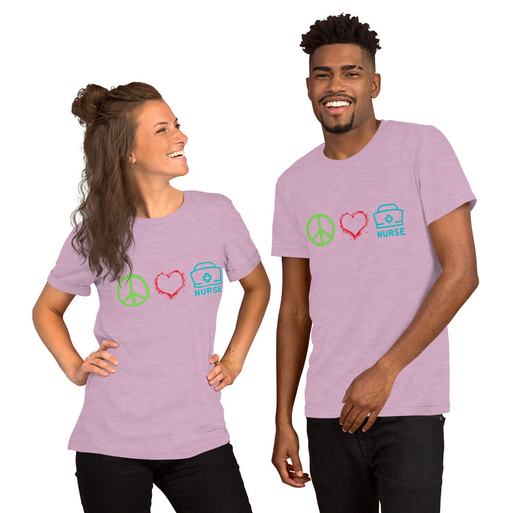 Peace, Love, Nurse T-Shirt, Unisex