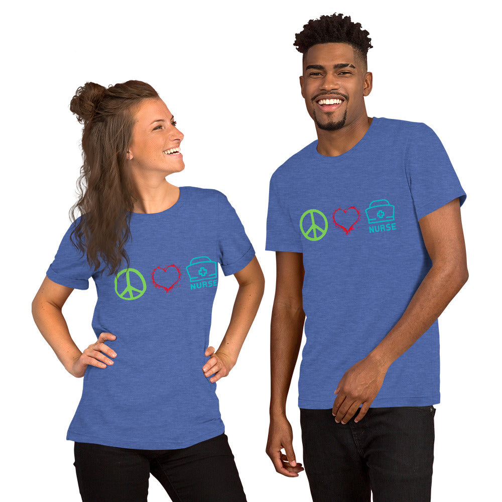 Peace, Love, Nurse T-Shirt, Unisex