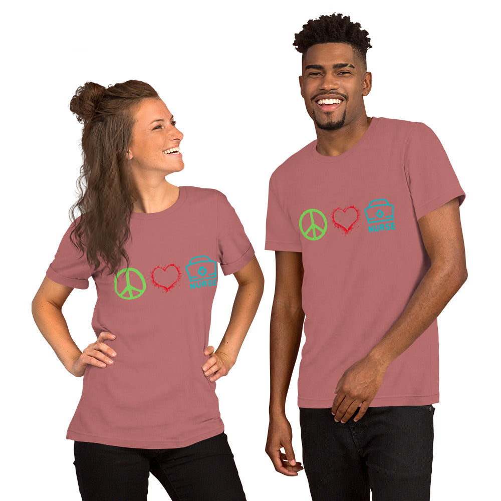 Peace, Love, Nurse T-Shirt, Unisex