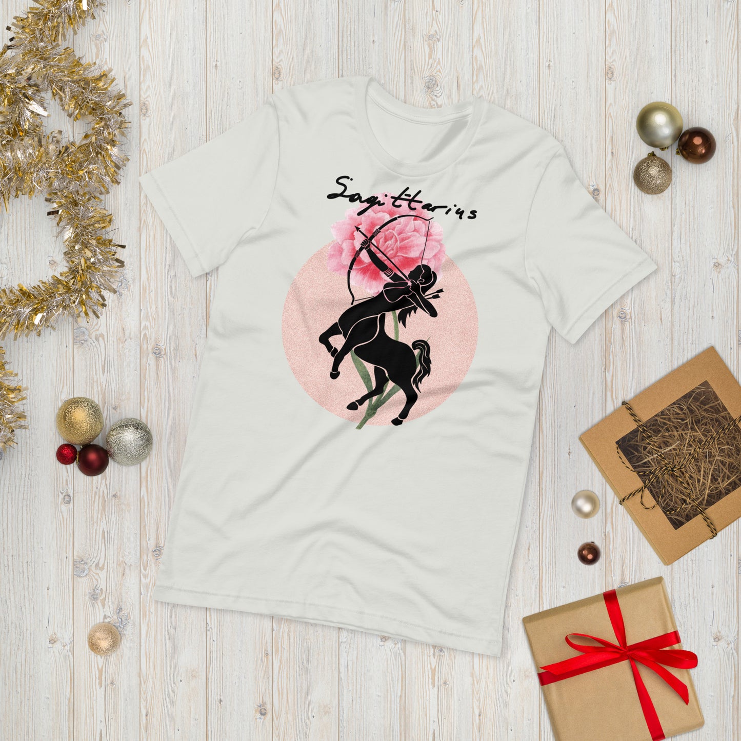 Sagittarius Season, Sagittarius female, pink carnation, archer, fire sign, the optimistic one, astrology, zodiac sign, Unisex t-shirt