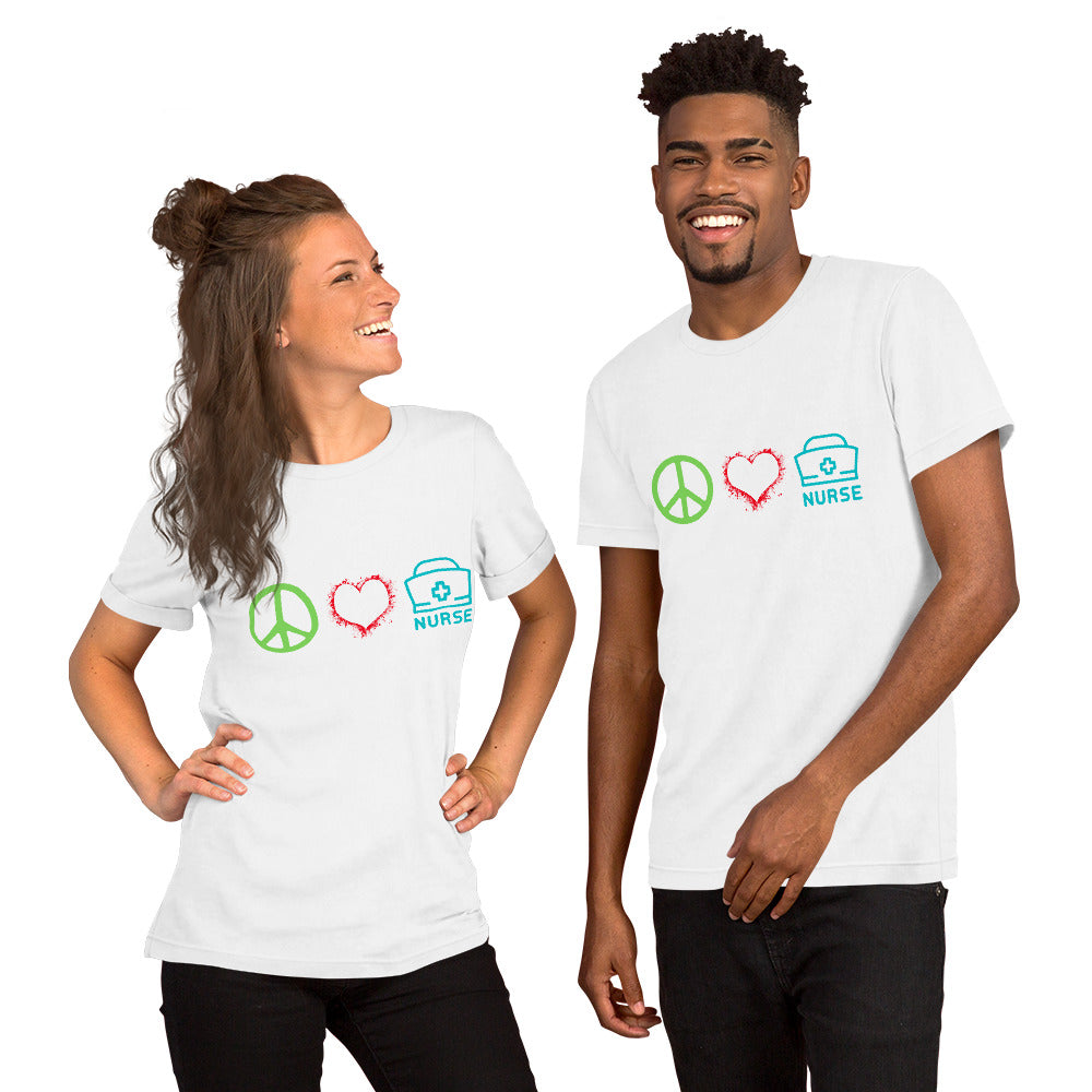 Peace, Love, Nurse T-Shirt, Unisex